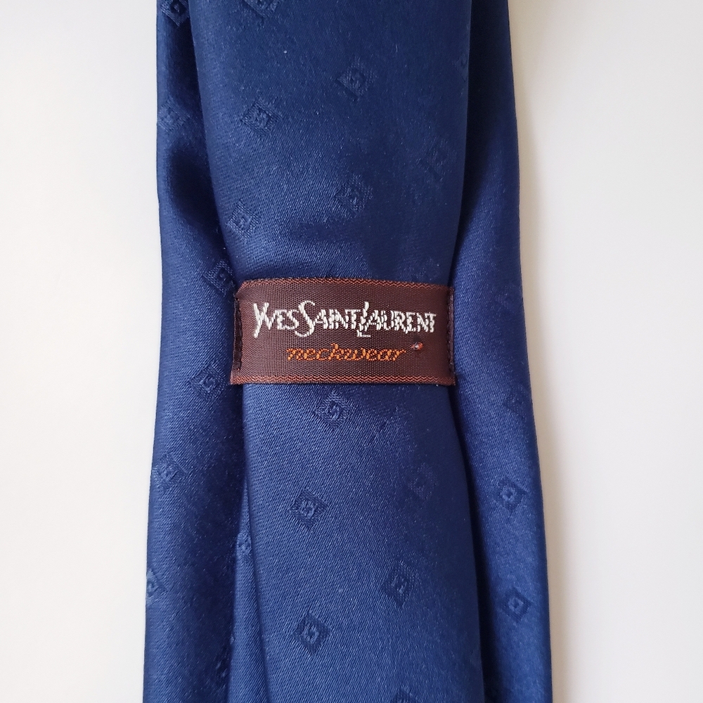 YSL Dark Blue Designer Tie - Picture 3 of 6